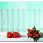 Bistrogardine Leonie ca. 155x45 cm Cafehaus Gardine weiß transparent Voile Fenstergardine Vorhang bestickt