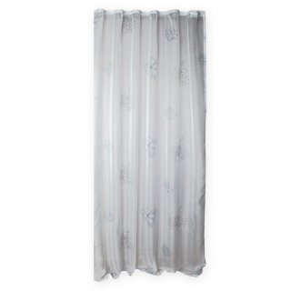Vorhang Gardine Voile Kräuselband 140x245 Dekoschal weiß transparent Blumenmuster
