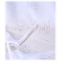 Vorhang Gardine Voile Kräuselband 140x245 Dekoschal weiß transparent Blumenmuster