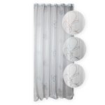 Vorhang Gardine Voile Kräuselband 140x245 Dekoschal weiß transparent Blumenmuster