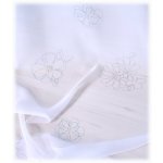 Vorhang Gardine Voile Kräuselband 140x245 Dekoschal weiß transparent Blumenmuster
