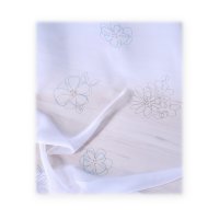 Vorhang Gardine Voile Schlaufen 140x245 Dekoschal weiß transparent Blumenmuster
