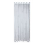 Vorhang Gardine Voile Schlaufen 140x245 Dekoschal weiß transparent Blumenmuster