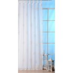 Vorhang Gardine Voile Schlaufen 140x245 Dekoschal weiß transparent Blumenmuster