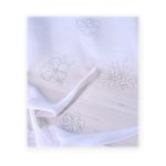 Vorhang Gardine Voile Schlaufen 140x245 Dekoschal weiß transparent Blumenmuster