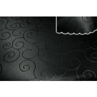 Tischdecke schwarz 130x340 cm eckig damast Ornamente b&uuml;gelfrei fleckenabweisend