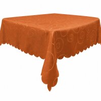 Tischdecke terracotta 160x360 cm eckig damast Ornamente...