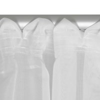 Voile Dekoschal Gardine Emotion weiß Organza Vorhang Kräuselband  weiß