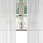 Voile Dekoschal Gardine Emotion weiß Organza Vorhang Kräuselband  weiß
