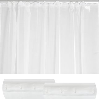 Vorhang Kräuselband weiß Emotion 300x245 cm Voile transparent
