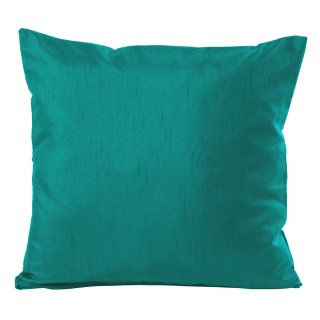 Kissenhülle Wildseide Optik uni 60x60 cm smaragd petrol