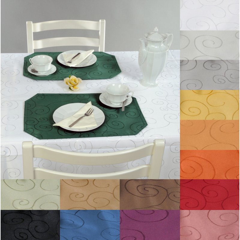 Platzset Muster Tischset Set ca. Farbwahl damast Circle cm 2er 30x45