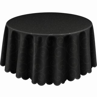Tischdecke oval 130x260 cm schwarz Struktur damast circle bügelfrei fleckenabweisend
