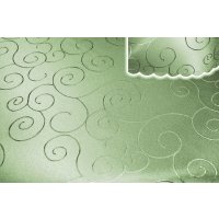 Tischdecke lindgrün oval 160x220 cm damast Ornamente bügelfrei fleckenabweisend