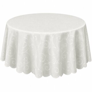 Tischdecke champagner oval 160x220 cm damast Ornamente bügelfrei fleckenabweisend