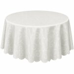 Tischdecke champagner oval 160x220 cm damast Ornamente bügelfrei fleckenabweisend