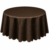 Tischdecke braun dunkel oval 160x220 cm damast Ornamente...