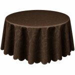 Tischdecke braun dunkel oval 160x220 cm damast Ornamente bügelfrei fleckenabweisend