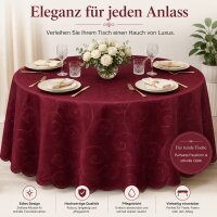 Tischdecke beere oval 160x220 cm damast Ornamente bügelfrei fleckenabweisend