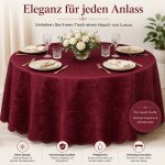 Tischdecke beere oval 160x220 cm damast Ornamente bügelfrei fleckenabweisend