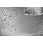 Tischdecke silber oval 160x220 cm damast Ornamente bügelfrei fleckenabweisend