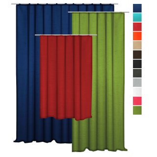 Vorhang Kr&auml;uselband 300x245 cm Seidenglanz halbtransparent Gardine extra breit