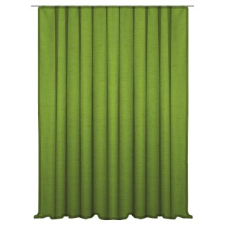 Vorhang grün Kräuselband 300x245 cm Seidenglanz halbtransparent Gardine extra breit