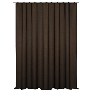 Vorhang braun Kr&auml;uselband 300x245 cm Seidenglanz halbtransparent Gardine extra breit