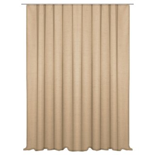 Vorhang beige sand Kr&auml;uselband 300x245 cm Seidenglanz halbtransparent Gardine extra breit