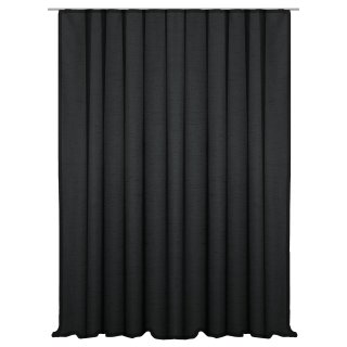 Vorhang schwarz Kräuselband 300x245 cm Seidenglanz halbtransparent Gardine extra breit