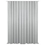 Vorhang grau silber Kr&auml;uselband 300x245 cm Seidenglanz halbtransparent Gardine extra breit