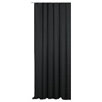 Vorhang schwarz Kr&auml;uselband 140x245 cm Seidenglanz...