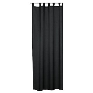 Vorhang schwarz 140x245 cm halbtransparent Seidenglanz Schlaufen Gardine Schlaufenschal