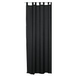 Vorhang schwarz 140x245 cm halbtransparent Seidenglanz Schlaufen Gardine Schlaufenschal