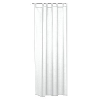 Vorhang weiß 140x245 cm halbtransparent Seidenglanz Schlaufen Gardine Schlaufenschal
