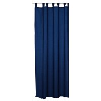 Vorhang blau 140x245 cm halbtransparent Seidenglanz...