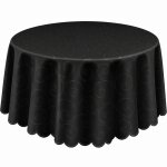 Tischdecke schwarz oval 130x360 cm Struktur damast circle bügelfrei fleckenabweisend