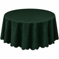 Tischdecke grün dunkel oval 130x360 cm Struktur...