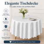 Tischdecke oval weiß 160x360 cm Struktur damast circle bügelfrei fleckenabweisend