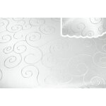 Tischdecke oval weiß 160x360 cm Struktur damast circle bügelfrei fleckenabweisend