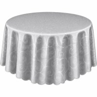 Tischdecke oval silber 160x360 cm Struktur damast circle...