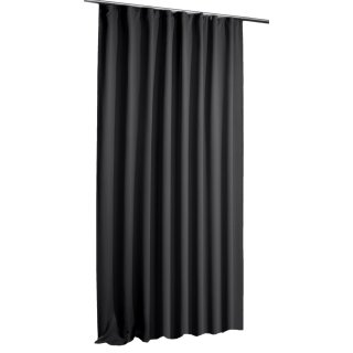 Verdunkelungsvorhang schwarz Blackout schwarz Kräuselband 135 x 245