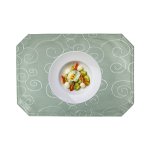 Tischset lindgrün 35x50 cm Struktur damast Ornamente Platzset bügelfrei Deckchen