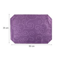 Tischset lila 35x50 cm Struktur damast Ornamente Platzset bügelfrei Deckchen