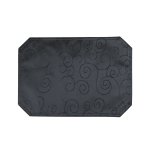 Tischset schwarz 35x50 cm Struktur damast Ornamente Platzset bügelfrei Deckchen