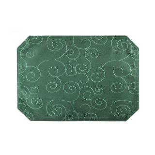 Tischset grün dunkel 35x50 cm Struktur damast Ornamente Platzset bügelfrei Deckchen