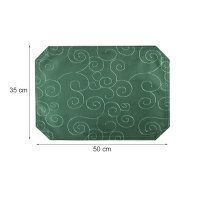 Tischset grün dunkel 35x50 cm Struktur damast Ornamente Platzset bügelfrei Deckchen