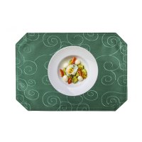 Tischset grün dunkel 35x50 cm Struktur damast Ornamente Platzset bügelfrei Deckchen