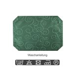 Tischset grün dunkel 35x50 cm Struktur damast Ornamente Platzset bügelfrei Deckchen