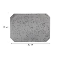 Tischset grau 35x50 cm Struktur damast Ornamente Platzset bügelfrei Deckchen